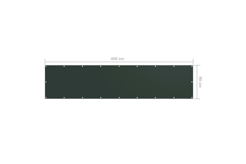 Balkongskärm mörkgrön 90x400 cm oxfordtyg - Grön - Balkongskydd