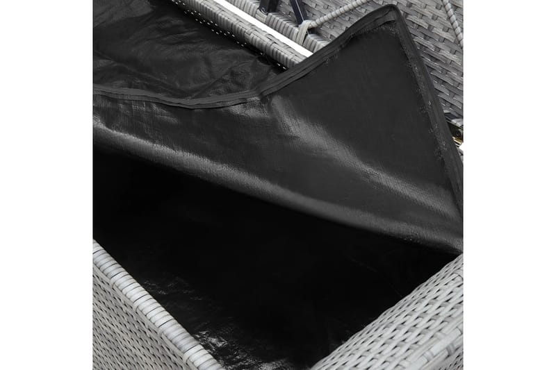 Förvaringsbänk med dyna grå 138 cm konstrotting - Grå - Sittbänk - Hallbänk