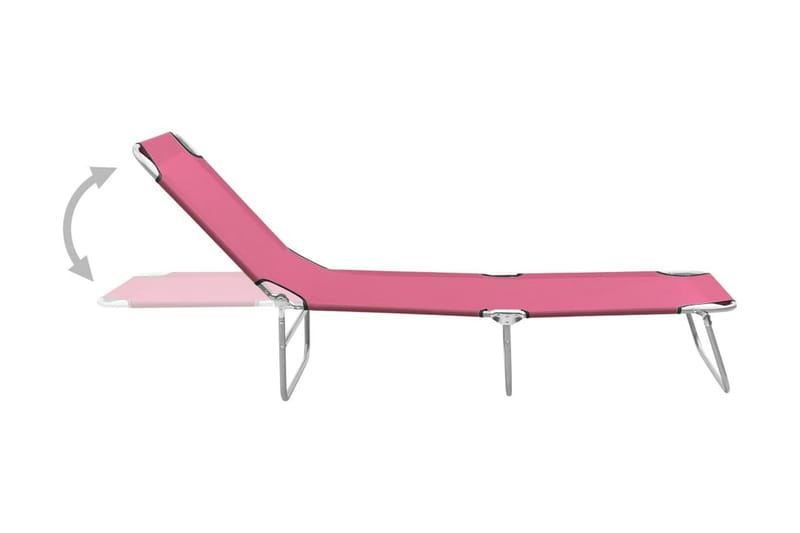 Hopfällbar solsäng stål och tyg rosa - Rosa - Solsäng & solvagn