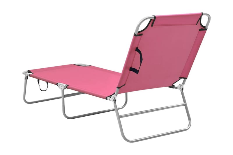 Hopfällbar solsäng stål och tyg rosa - Rosa - Solsäng & solvagn