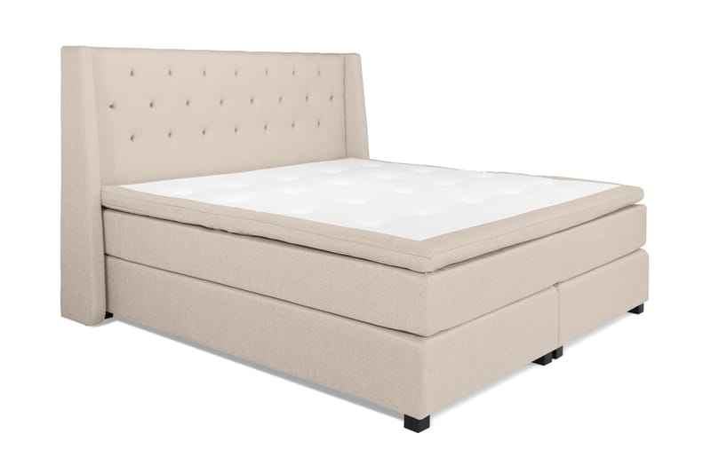 Komplett Sängpaket Langham Beige - 210x210 cm - Kontinentalsäng - Dubbelsäng - Komplett sängpaket