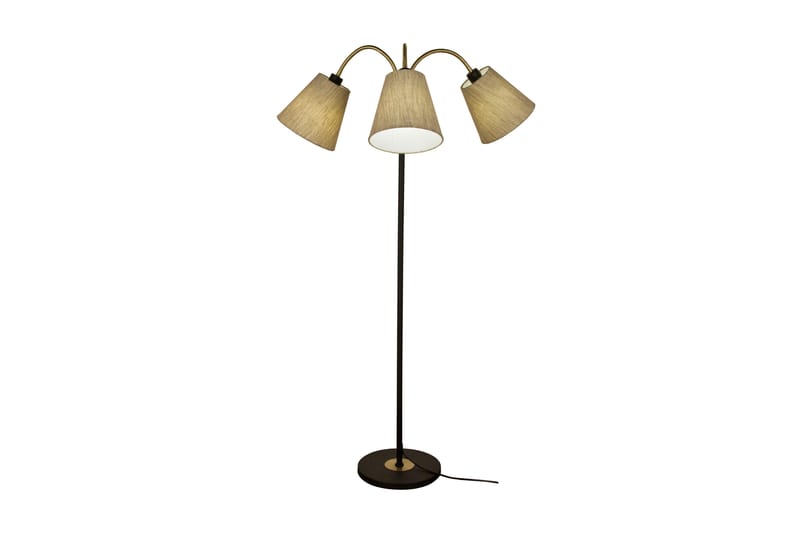LJUSDAL golvlampa 3-arm svart/matt mässing - Aneta Lighting - Golvlampa - Hall lampa - Trearmad golvlampa