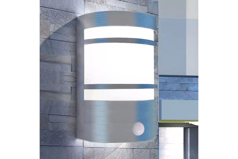 Utomhusvägglampa med sensor rostfritt stål - Silver - Fasadbelysning & vägglyktor