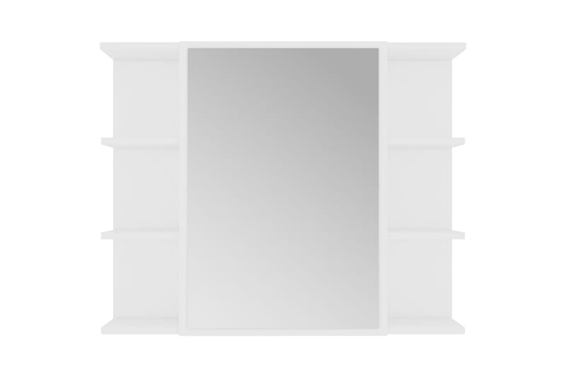 Spegelskåp för badrum vit 80x20,5x64 cm spånskiva - Vit - Spegelskåp