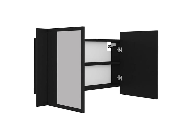 Spegelskåp med LED svart 80x12x45 cm - Svart - Spegelskåp
