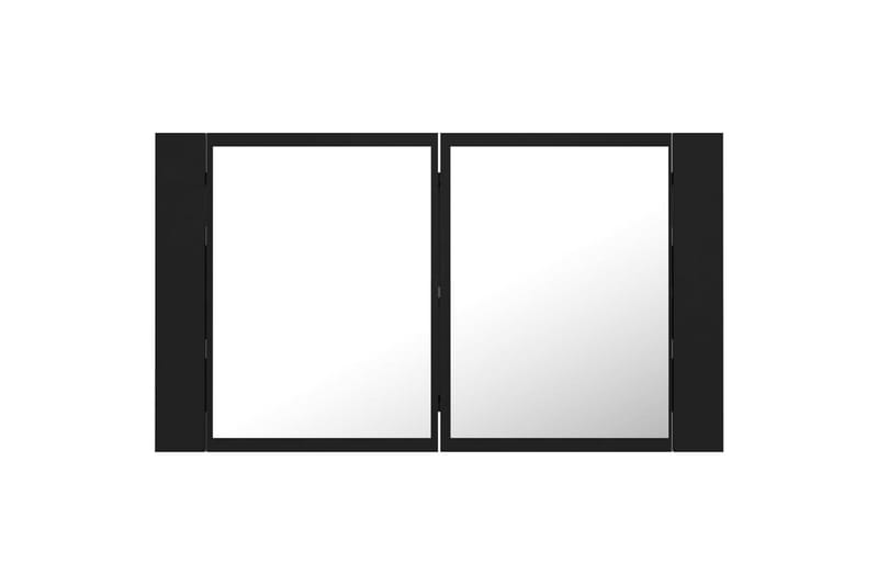 Spegelskåp med LED svart 80x12x45 cm - Svart - Spegelskåp