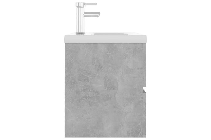 Badrumsskåp med inbyggt handfat betonggrå spånskiva - Grå - Tvättställsskåp & kommod