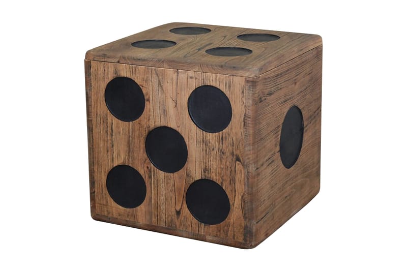 Förvaringsbox mindi-trä 40x40x40 cm tärningsdesign - Brun - Förvaringskista & sängkista