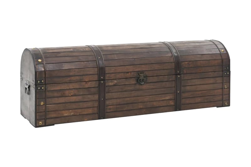 Förvaringskista massivt trä vintagestil 120x30x40 cm - Brun - Förvaringskista & sängkista
