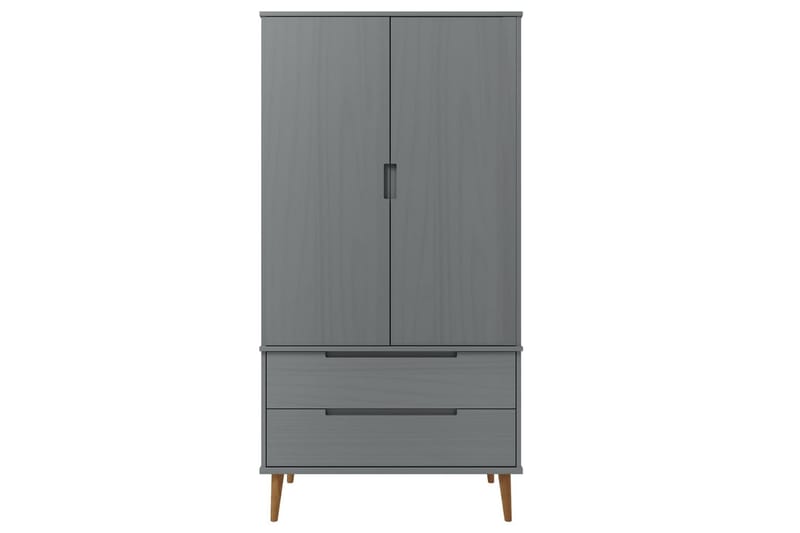 beBasic Garderob grå 90x55x175 cm massiv furu - Grey - Garderober & garderobssystem - Garderobsskåp