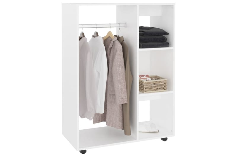 Garderob vit 80x40x110 cm spånskiva - Vit - Garderober & garderobssystem - Garderobsskåp
