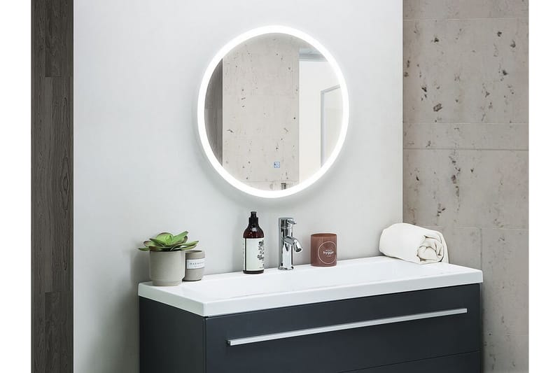 Spegel Candanedo LED-belysning - Silver - Badrumsspegel med belysning - Spegel - Badrumsspegel