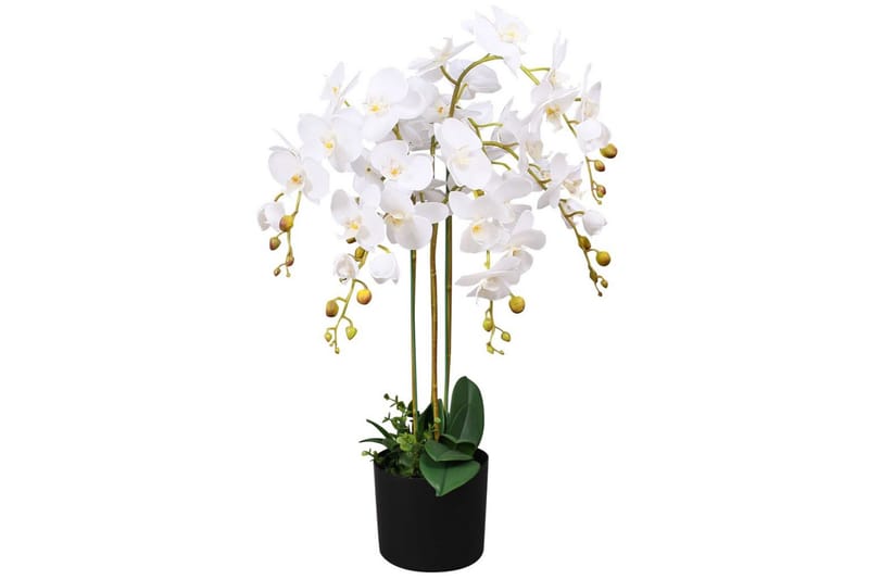 Konstväxt Orkidé med kruka 75 cm vit - Vit - Konstväxt & plastblommor - Blomsterdekoration