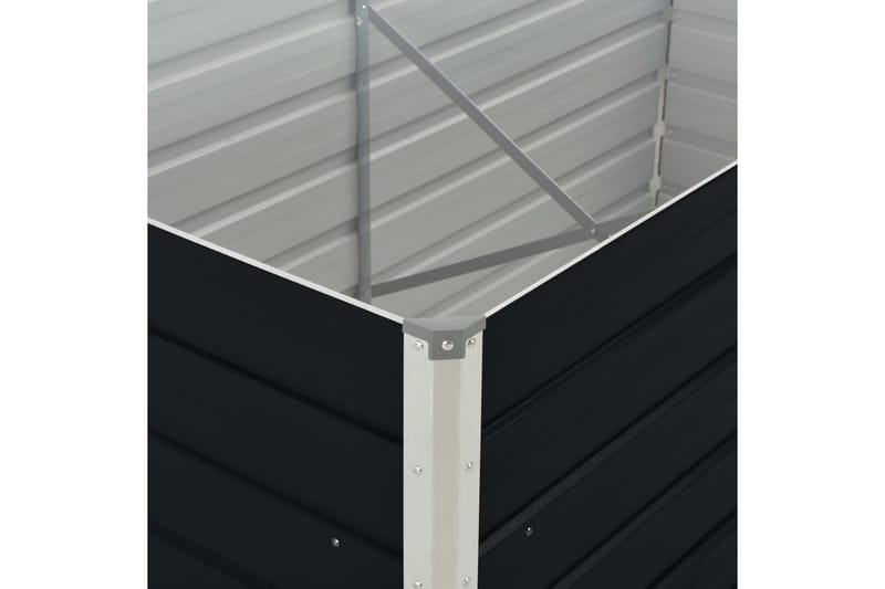 Odlingslåda 160x80x45 cm galvaniserat stål antracit - Grå - Utomhuskruka - Blomlåda & balkonglåda