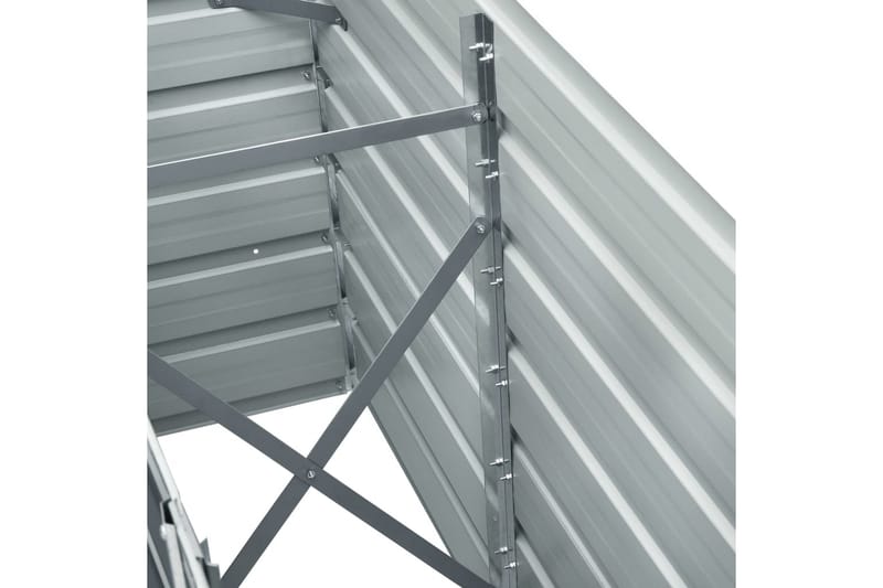 Odlingslåda upphöjd galvaniserat stål 240x40x77 cm grå - Grå - Utomhuskruka - Blomlåda & balkonglåda