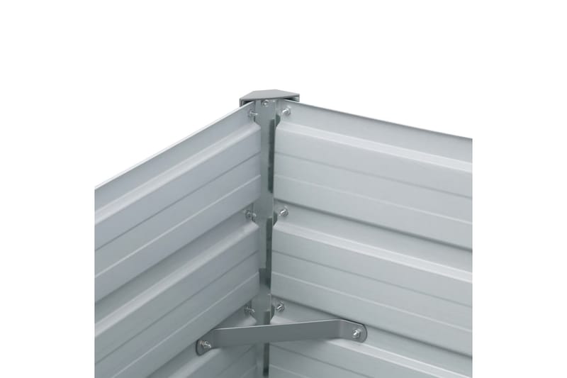 Odlingslåda upphöjd galvaniserat stål 320x40x45 cm grå - Grå - Utomhuskruka - Blomlåda & balkonglåda