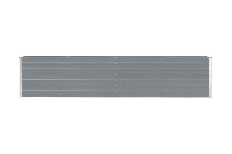 Odlingslåda upphöjd galvaniserat stål 320x40x45 cm grå - Grå - Utomhuskruka - Blomlåda & balkonglåda
