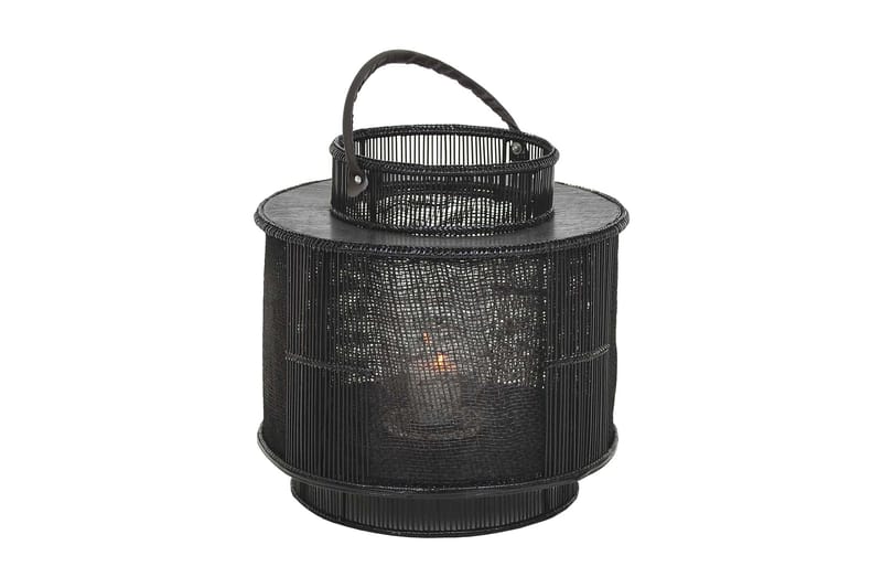 Lanterna Mejsina Läderhandtag - Svart|Trä|Glas|Metall - Dekoration & inredningsdetaljer - Ljusstakar & ljuslyktor