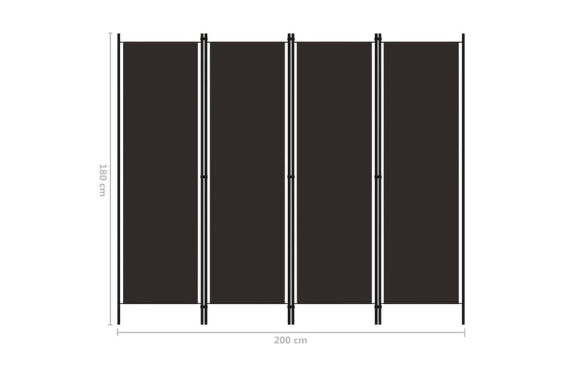 Rumsavdelare 4 paneler brun 200x180 cm - Brun - Rumsavdelare - Skärmvägg