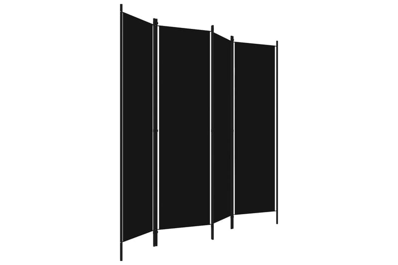Rumsavdelare 4 paneler svart 200x180 cm - Svart - Rumsavdelare - Skärmvägg