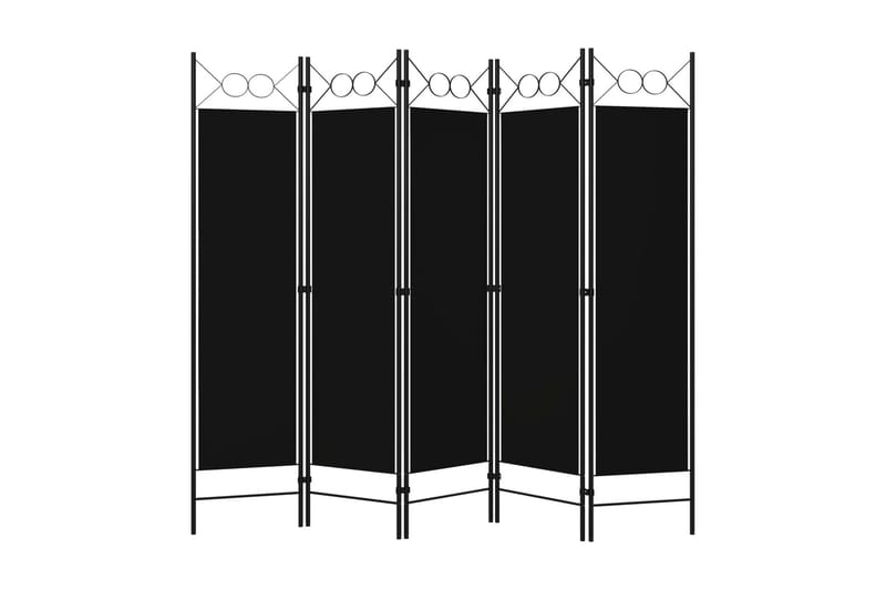 Rumsavdelare 5 paneler svart 200x180 cm - Svart - Rumsavdelare - Skärmvägg