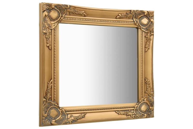 Väggspegel barockstil 50x50 cm guld - Guld - Hallspegel - Väggspegel