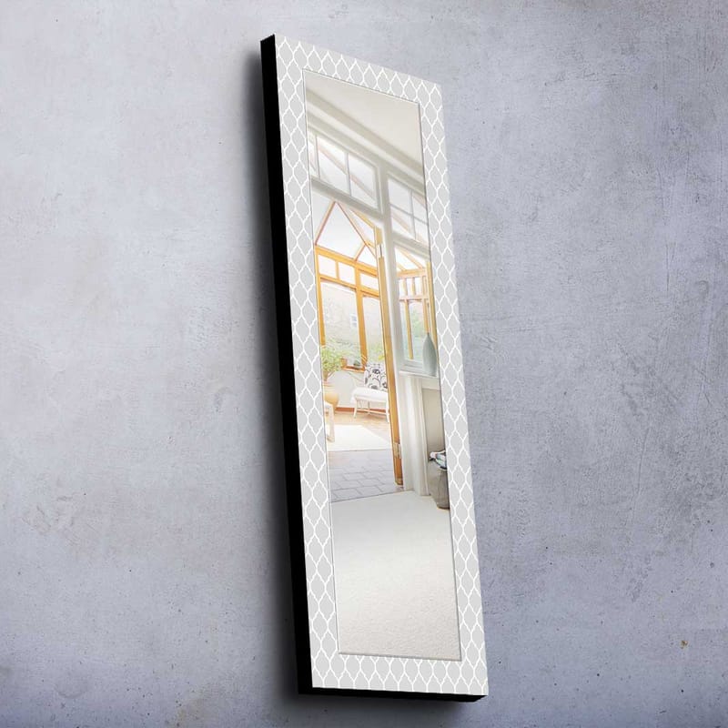 Dekorspegel 40x120 cm - Grå/Vit - Hallspegel - Väggspegel