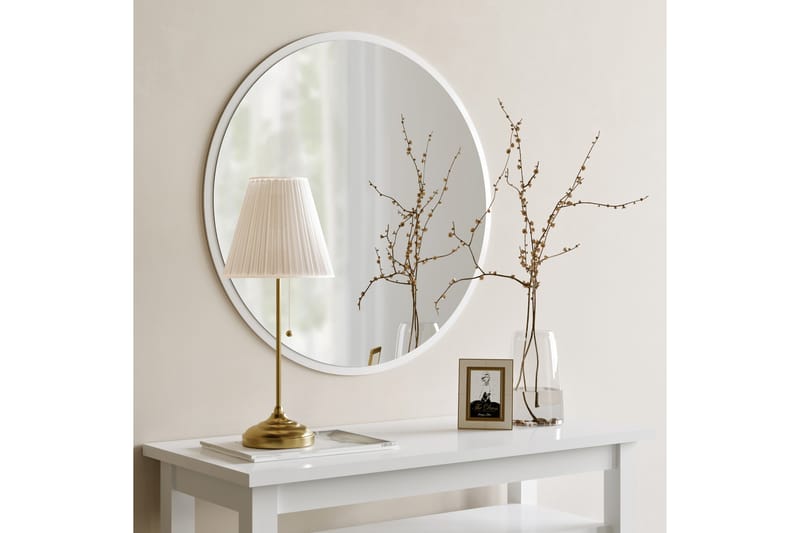 Spegel 60x60 cm - Vit - Hallspegel - Väggspegel