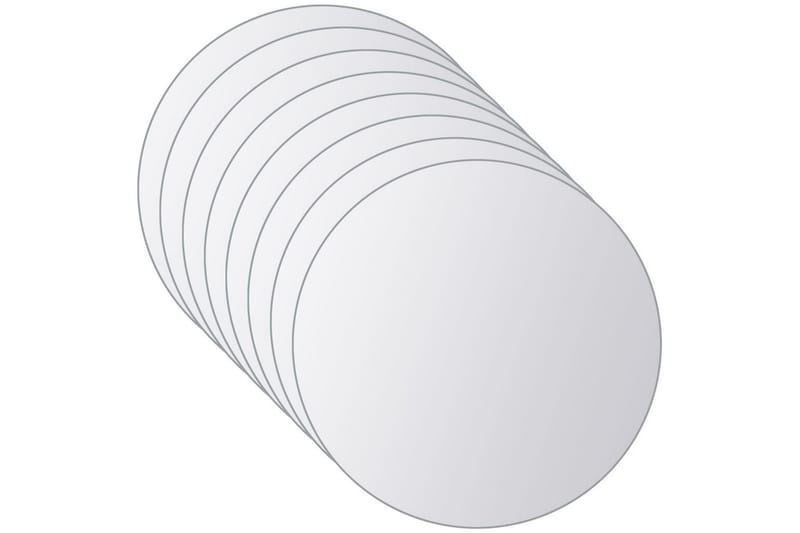 Spegelplattor 8 st rund spegelglas - Silver - Hallspegel - Väggspegel