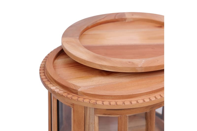 Vitrinbord naturlig 50x50x76 cm massiv mahogny - Brun - Lampbord & sidobord - Brickbord & småbord