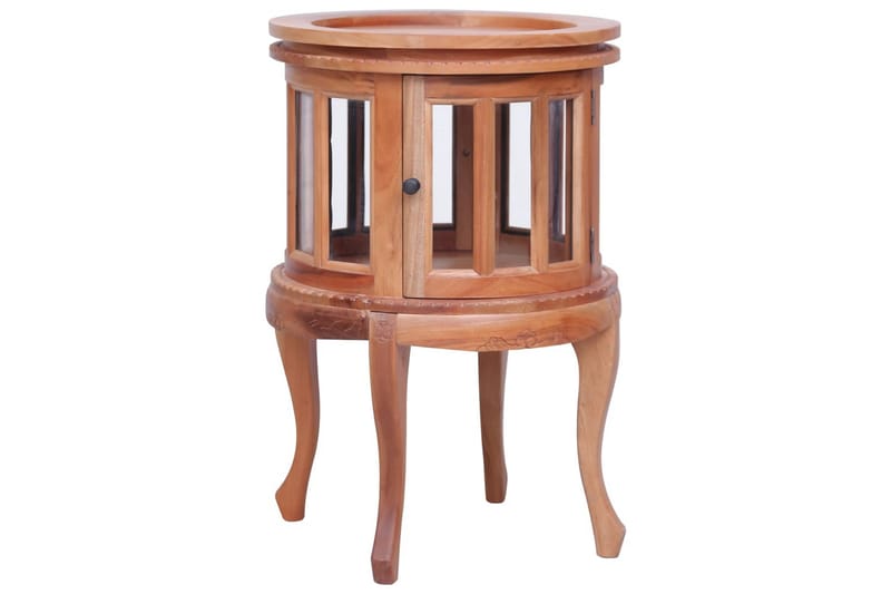 Vitrinbord naturlig 50x50x76 cm massiv mahogny - Brun - Lampbord & sidobord - Brickbord & småbord