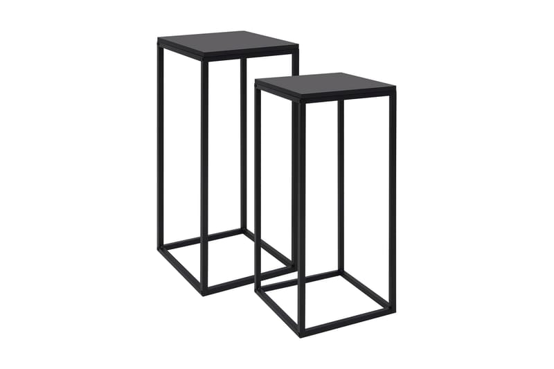 Sidobord 2 st svart stål - Svart - Lampbord & sidobord - Brickbord & småbord