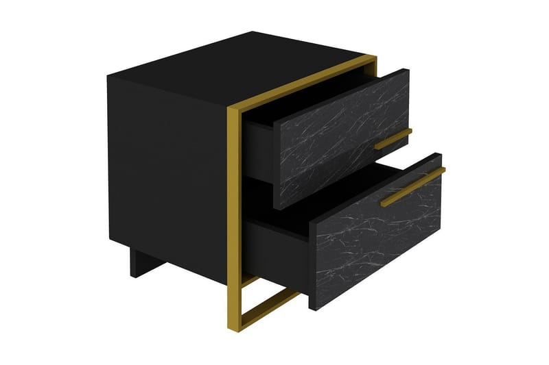 Nattduksbord Pewo 50 cm - Guld|Svart - Sängbord & nattduksbord