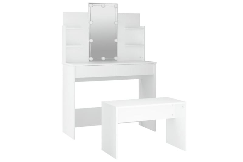 beBasic Sminkbord LED vit konstruerat trä - White - Sminkbord & toalettbord