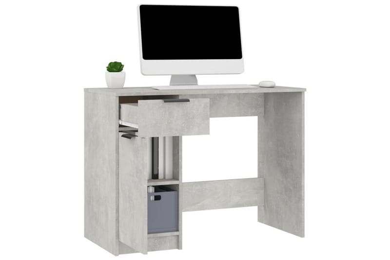beBasic Skrivbord betonggrå 100x50x75 cm konstruerat trä - Grey - Skrivbord - Datorbord