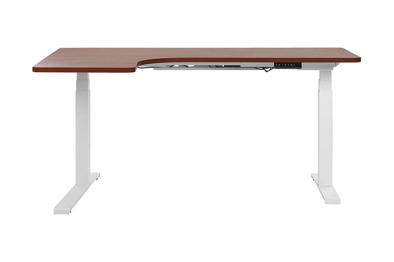 Hörnskrivbord Hengrove 160 cm Vänster Elektriskt Justerbart - Trä/natur - Hörnskrivbord