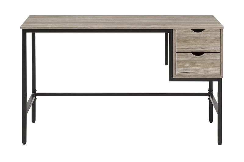 Skrivbord Grateley 120 cm med Förvaring 2 Lådor - Ljusbrun/Svart - Skrivbord - Datorbord