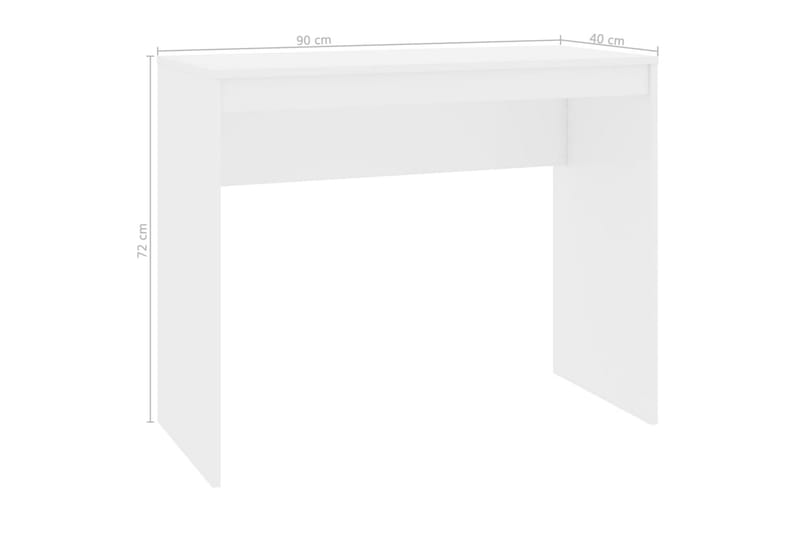 Skrivbord vit högglans 90x40x72 cm spånskiva - Vit högglans - Skrivbord - Datorbord