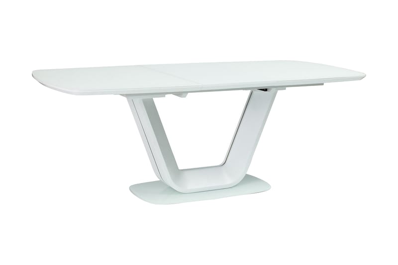 Matbord Komati Förlängningsbart 160 cm - Glas/Vit - Matbord & köksbord