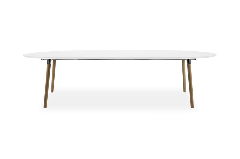 Matbord Monika Förlängningsbart 170 cm Ovalt - Vit|Träben - Matbord & köksbord