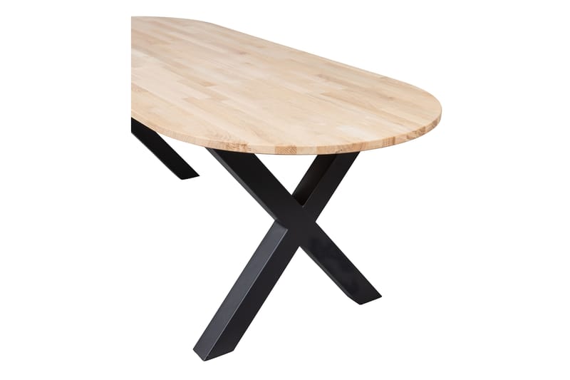 Matbord Tuor X-Formade Ben 220 cm Ovalt - Ek/Svart - Matbord & köksbord