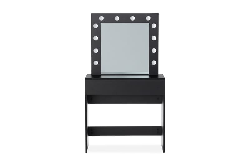 Sminkbord Lycke 140 cm med LED Belysning - Svart - Sminkbord med spegel - Sminkbord med lampor - Sminkbord & toalettbord
