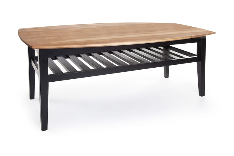 Soffbord Chicago 130 cm med Förvaring Hylla Ek/Svart - Ek/Svart - Soffbord med förvaring - Soffbord