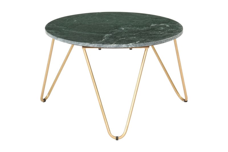Soffbord grön 65x65x42 cm äkta sten med marmorstruktur - Grön - Soffbord