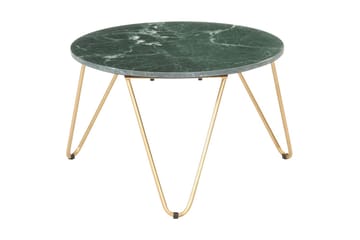 Soffbord grön 65x65x42 cm �äkta sten med marmorstruktur