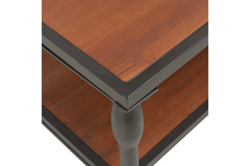 Soffbord med hylla 120x60x40 cm massivt granträ - Valn�ötsbrun - Soffbord