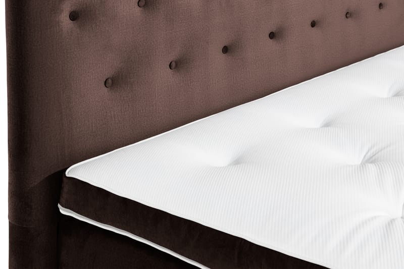 Komplett Sängpaket Rebeca 180x200 cm Knapp Gavel - Brun|Sammet - Kontinentalsäng - Dubbelsäng - Komplett sängpaket