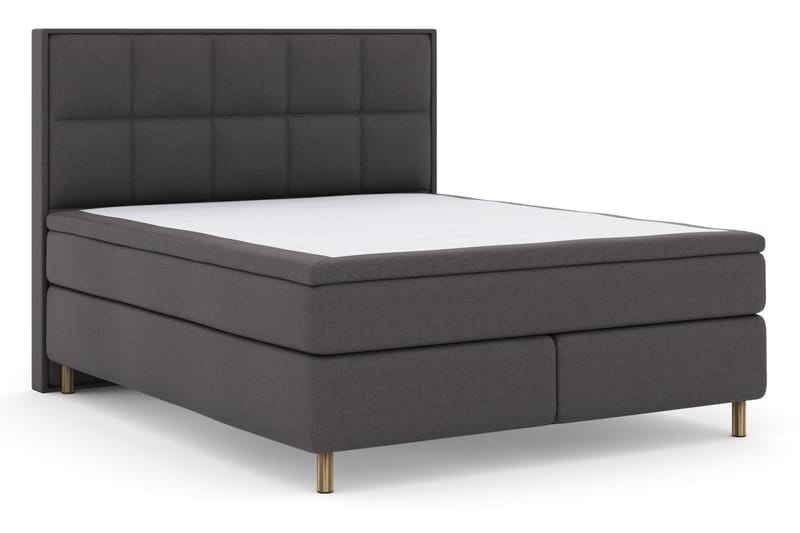 Komplett Sängpaket Choice No 4 160x200 Fast/Medium - Mörkgrå|Koppar - Kontinentalsäng - Dubbelsäng - Komplett sängpaket