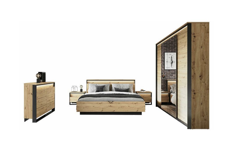 Möbelset För Sovrum Rathmore - Svart - Möbelset för sovrum