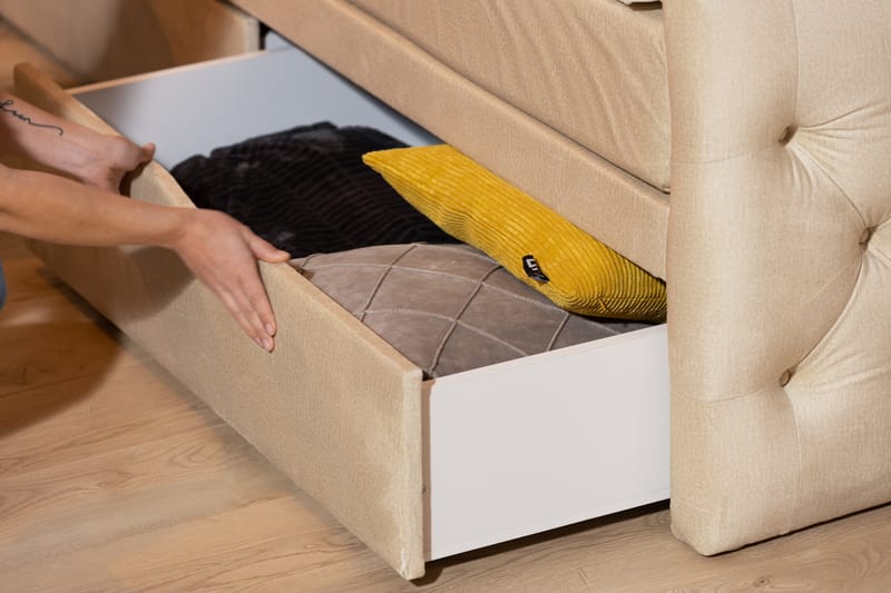 Altaneira Sängpaket 180x200 med Lådförvaring - Beige - Säng med förvaring - Komplett sängpaket